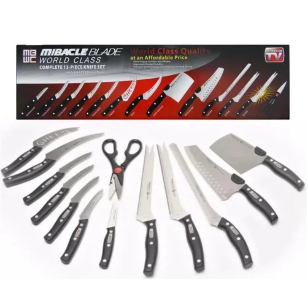 Juego Set De Cuchillos 13 Piezas En Acer