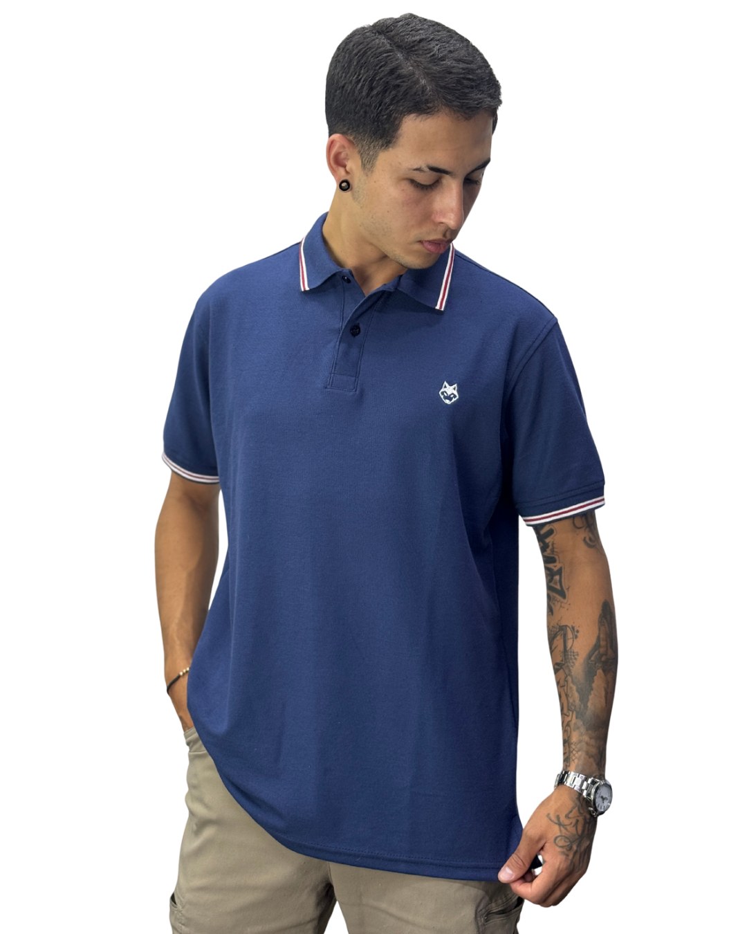 Camiseta Polo Hombre Azul Oscuro
