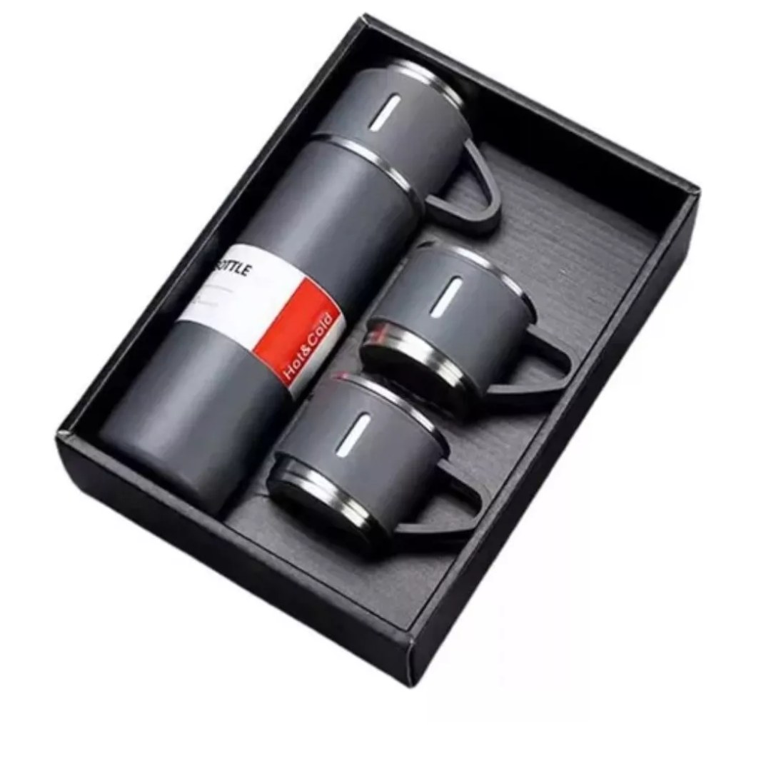 Termo Acero Inoxidable 500 ml con 3 Tazas