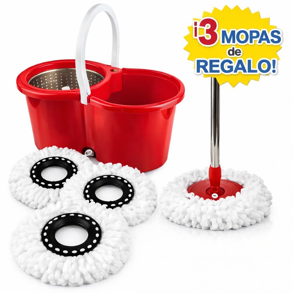 Trapero Giratorio 360° con 3 Mopas
