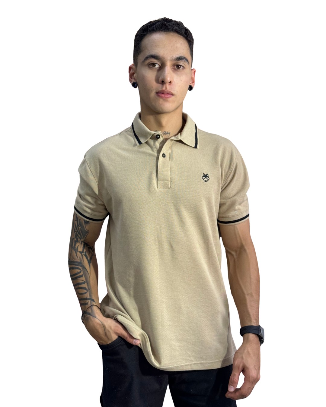 Camiseta Polo Hombre Beige
