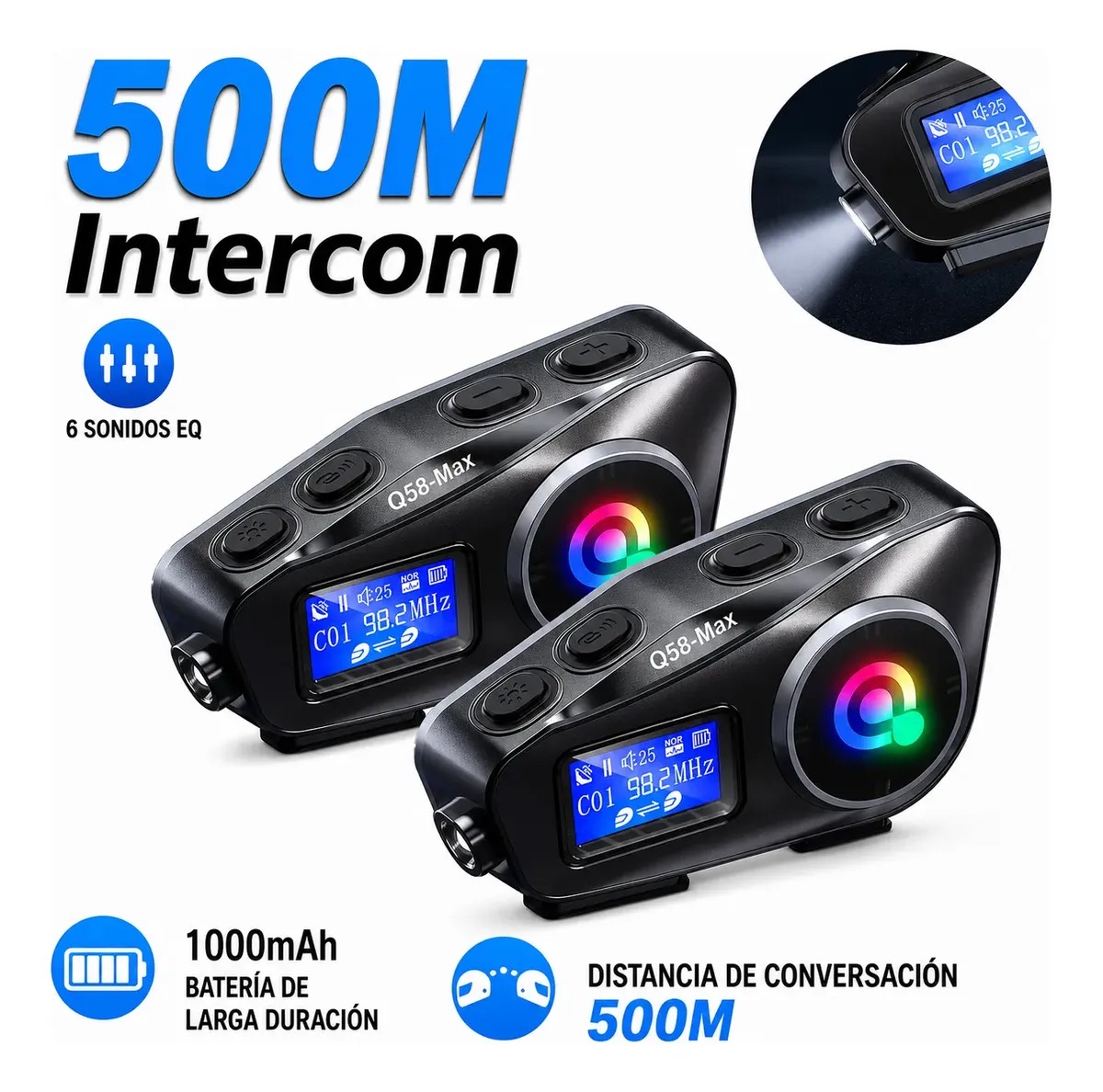 Combo x2 Intercomunicadores para Casco Q58 Max