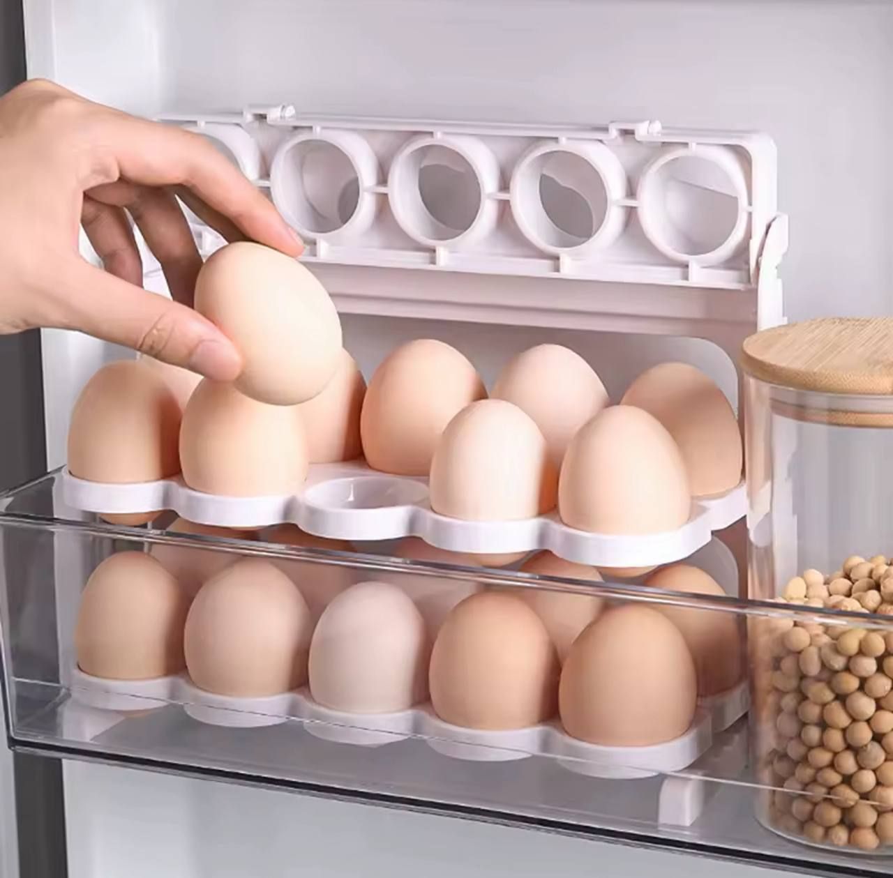 Estante organizador de huevos 3 pisos