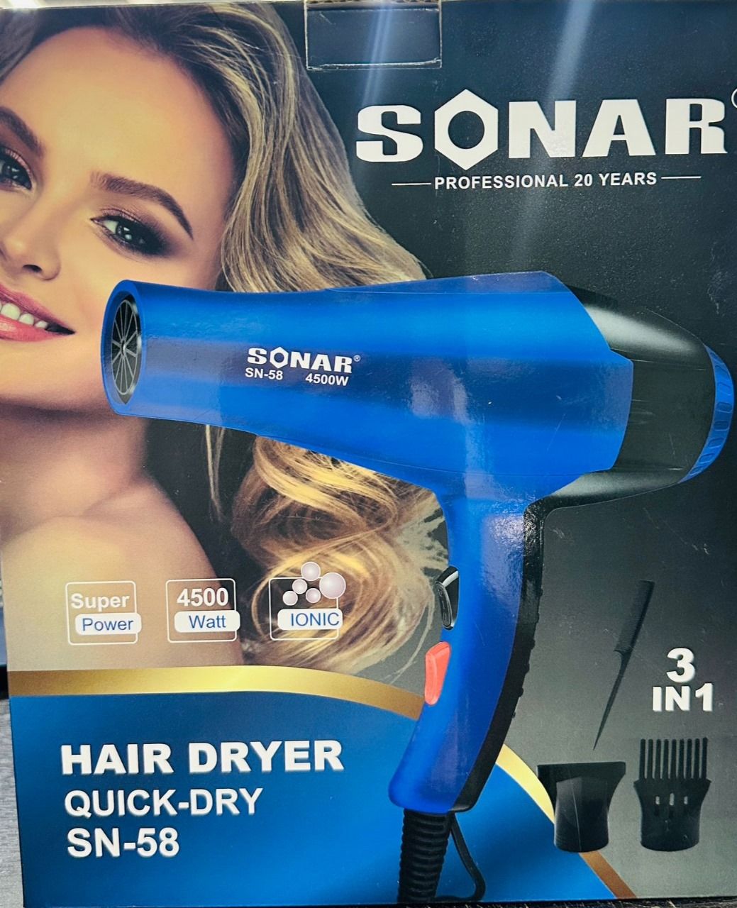 Secador de cabello de 4500 W Sonar SN58