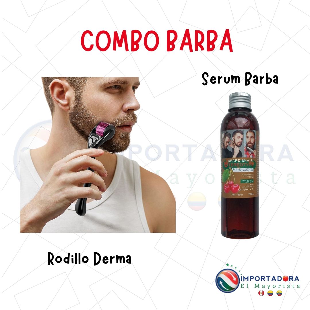 Combo Barba: Rodillo Derma + Sérum