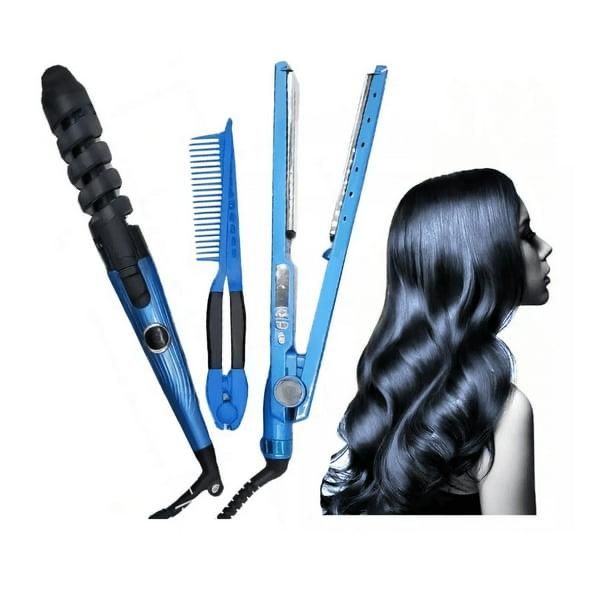 Combo Plancha, Rizador y Peine para Cabello