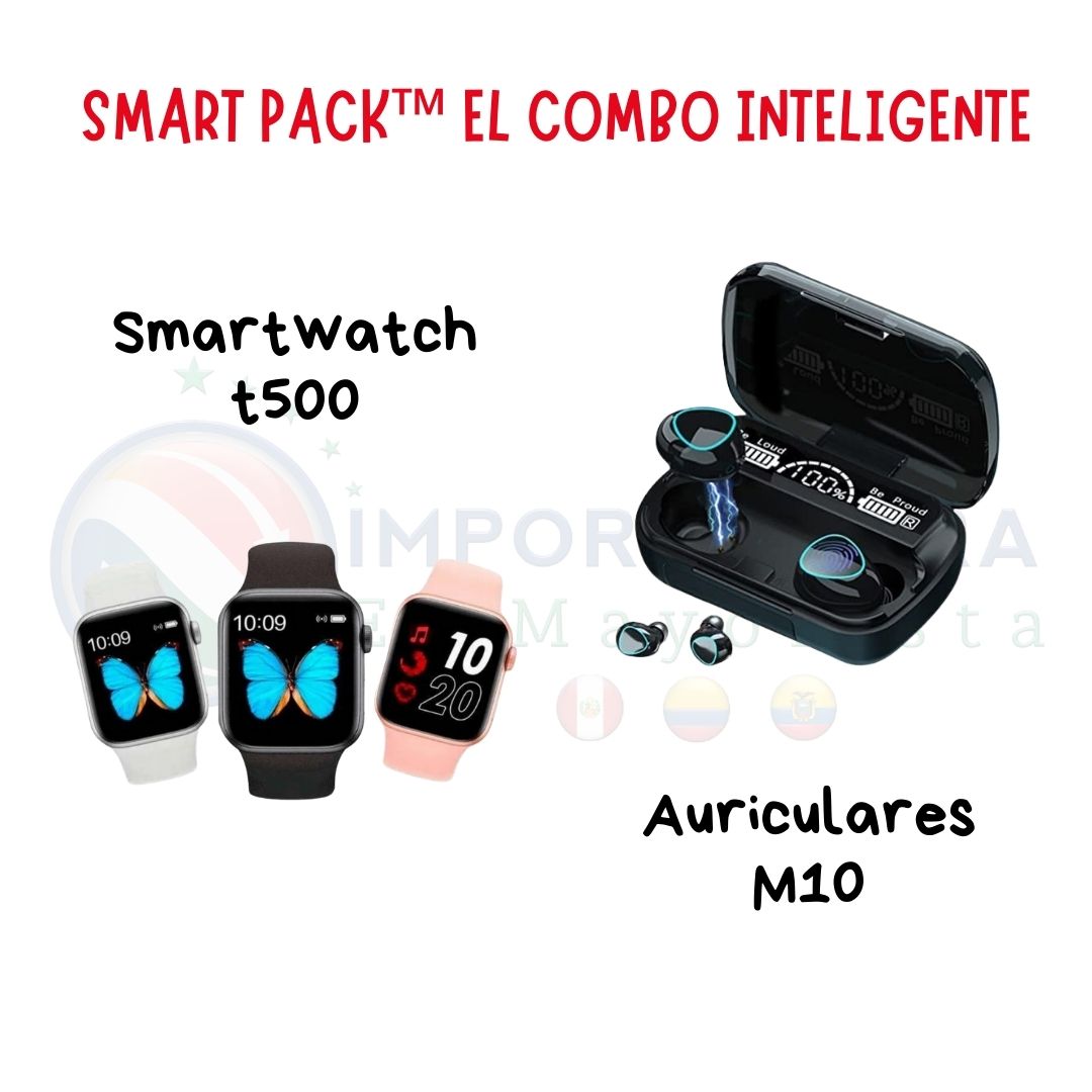 Combo Smartwatch T500 + Audífonos M10
