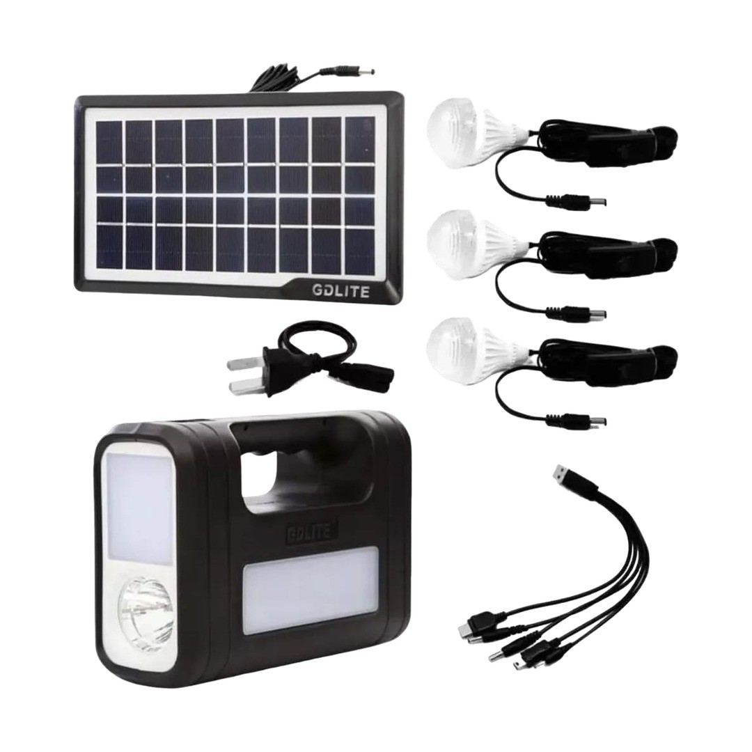 Kit solar con 3 bombillos