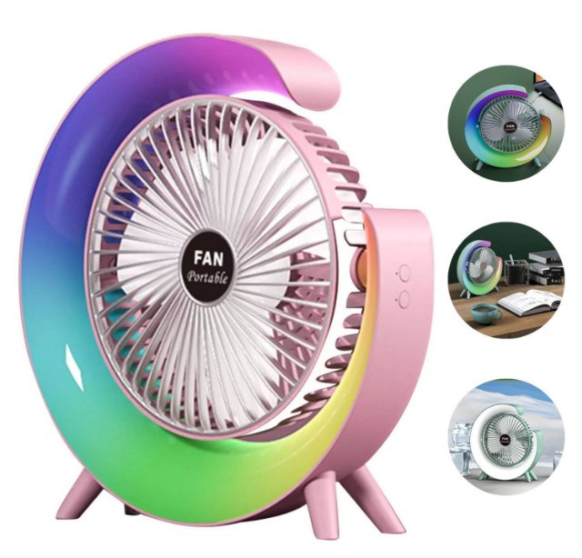 Ventilador Mesa Rgb