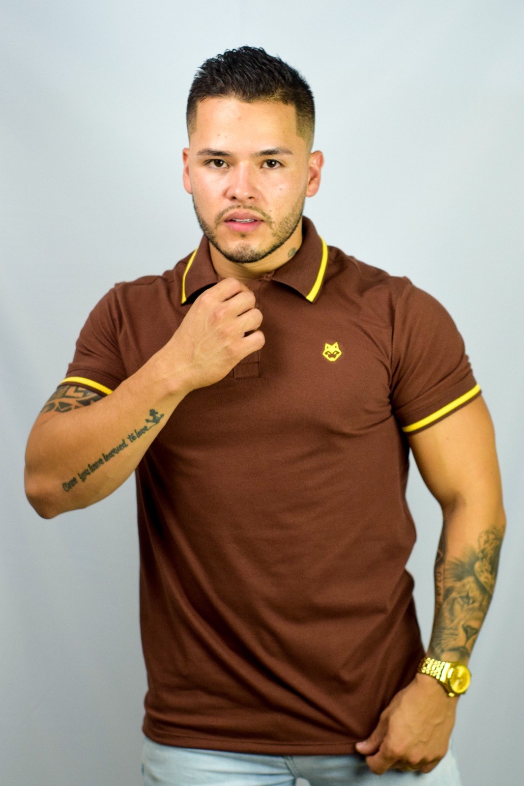 Camiseta Polo Hombre Café